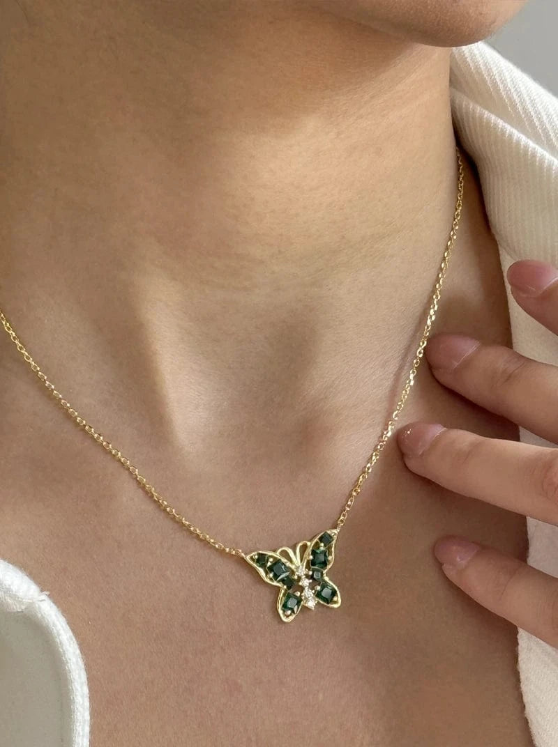 Celestia Butterfly Pendant Chain (Pure Silver) - Gold