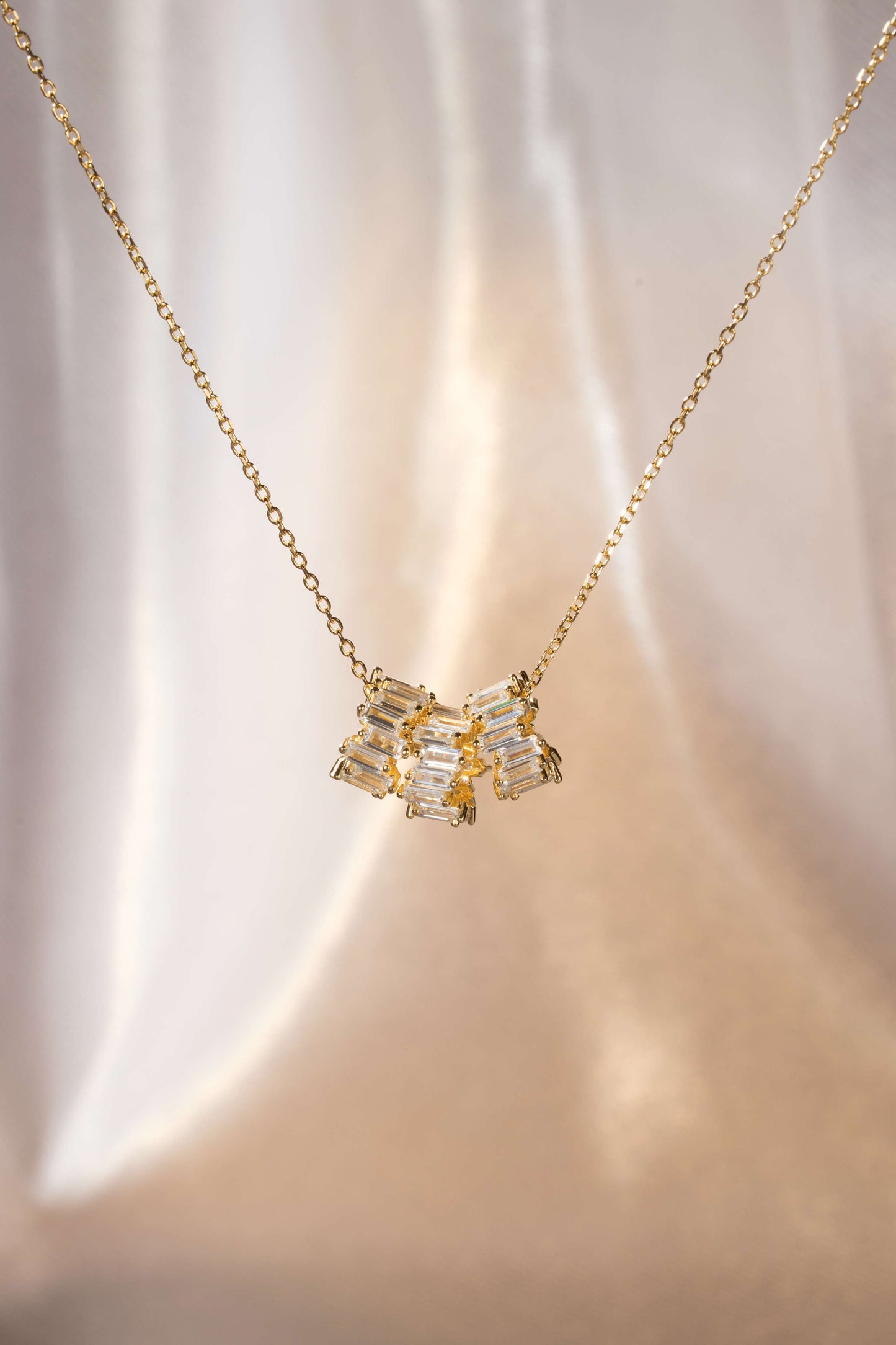 Luminous Trio Pendant Chain (Pure Silver) - Gold