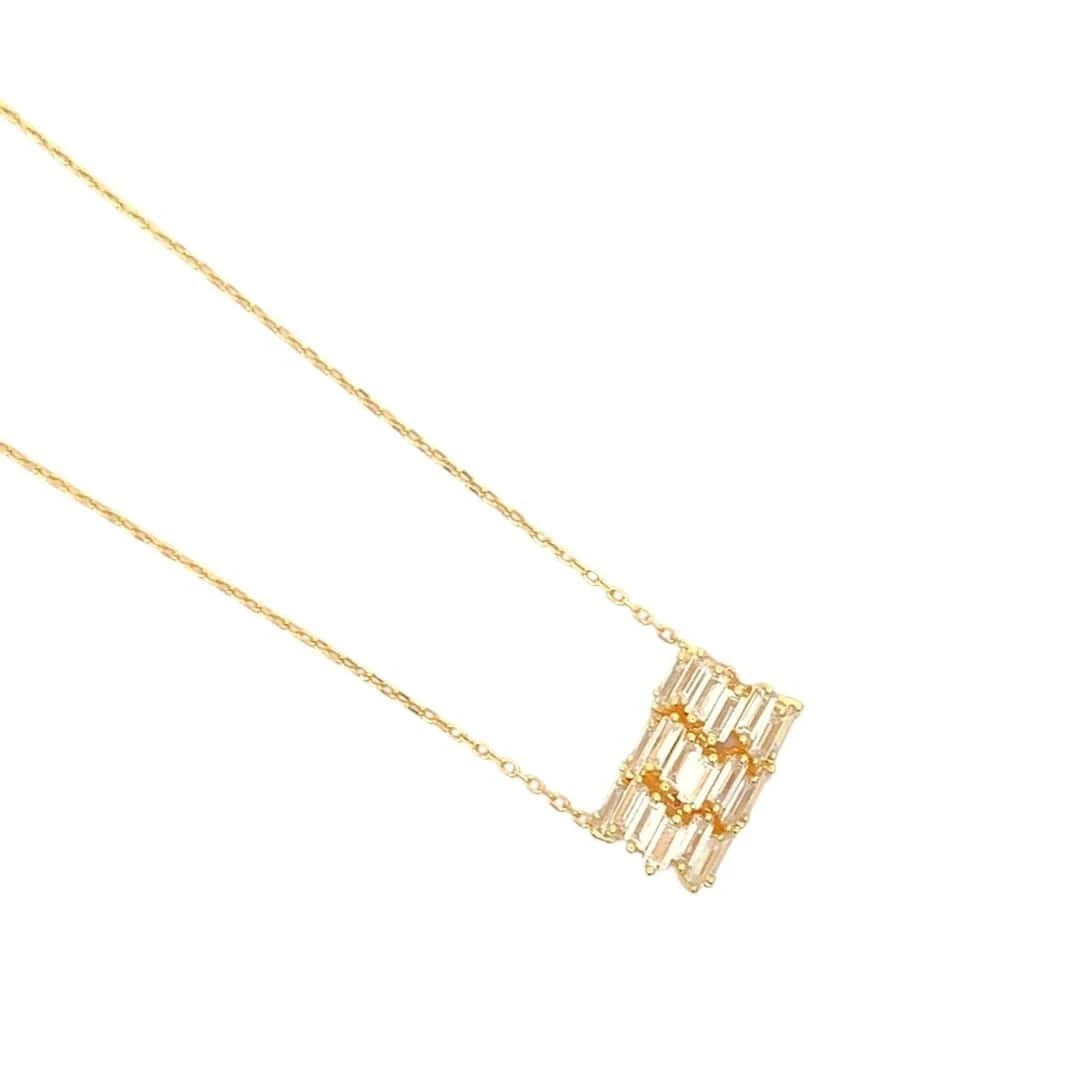 Luminous Trio Pendant Chain (Pure Silver) - Gold
