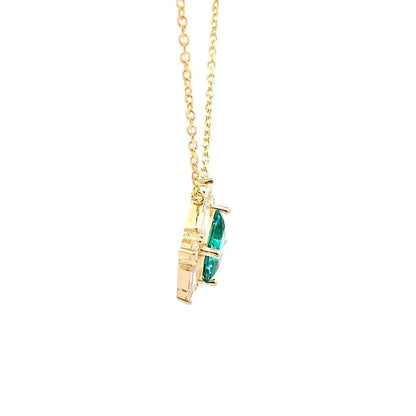 Viridian Princess Cut Pendant Chain (Pure Silver) - Gold