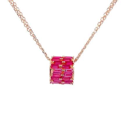 Roll of Pink Trio Pendant Chain (Pure Silver) - Rose Gold