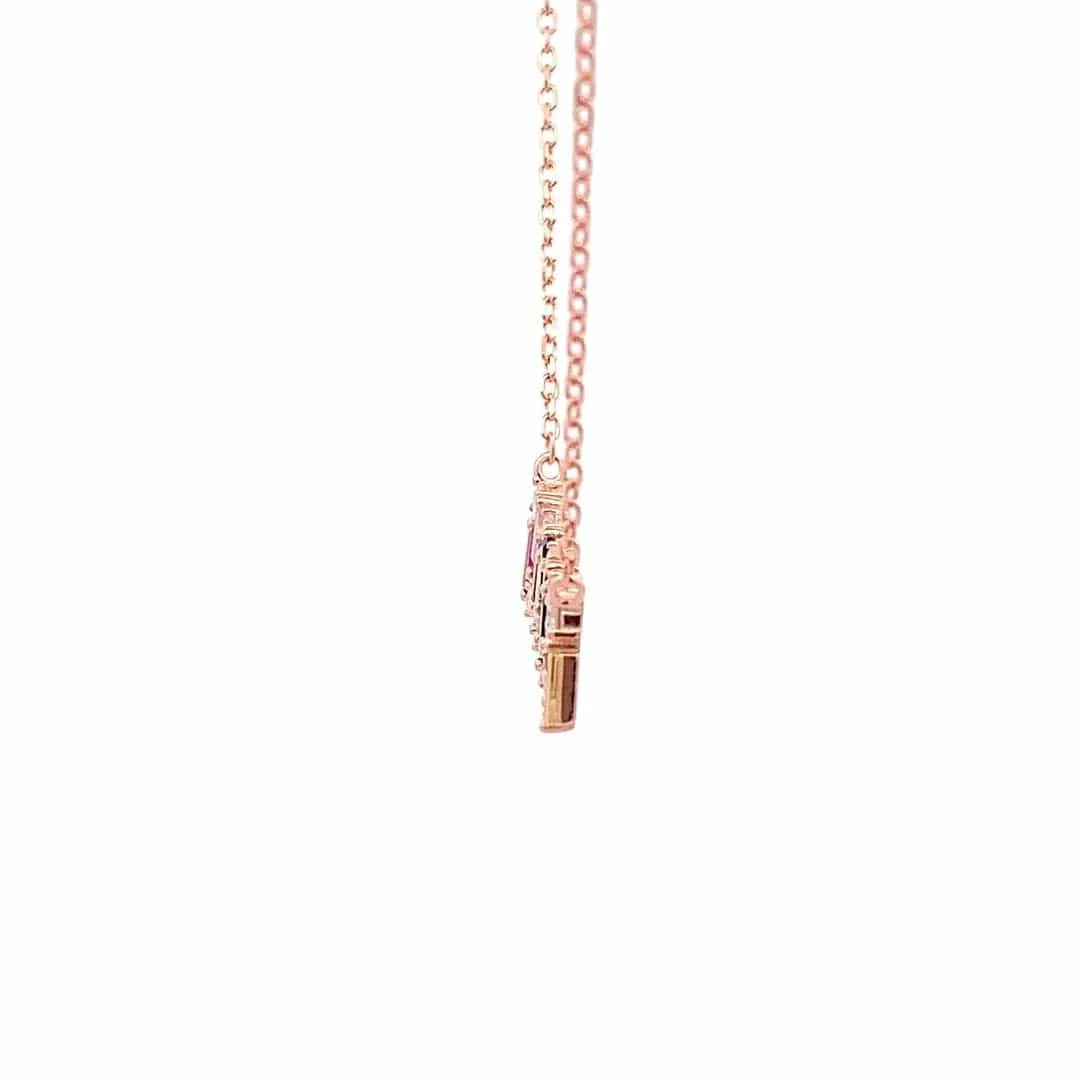 Rainbow Bar Pendant Chain (Pure Silver) - Rose Gold