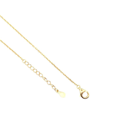Green Baguette Bar Pendant Chain (Pure Silver) - Gold