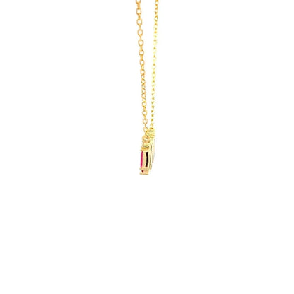 Pink Ombre Bar Pendant Chain (Pure Silver) - Gold