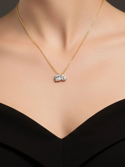 Toi et Moi Pendant Chain (Pure Silver) - Gold