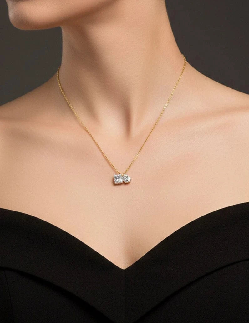 Toi et Moi Pendant Chain (Pure Silver) - Gold