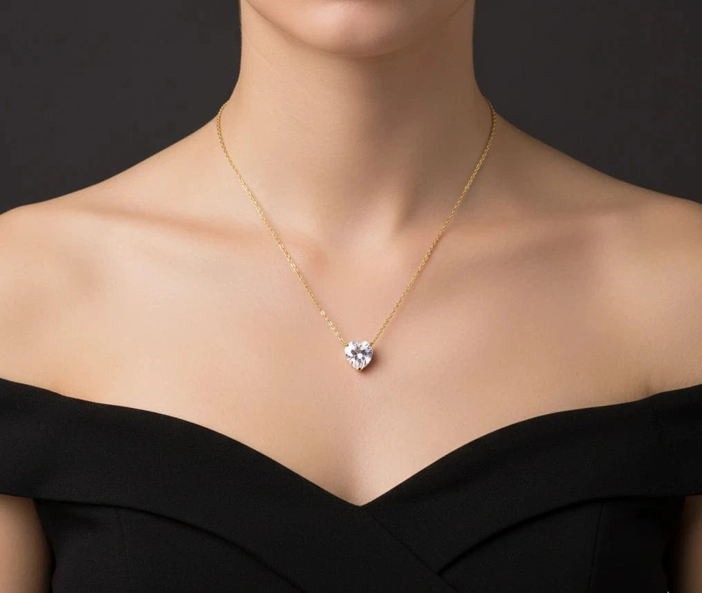 Heart of Bliss Pendant Chain (Pure Silver) - Gold