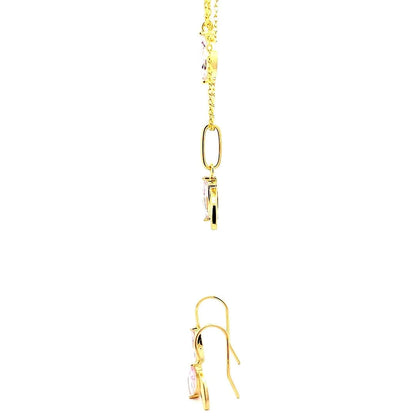 Blush Leafy Sparkle Necklace Set (Pure Silver) - Gold