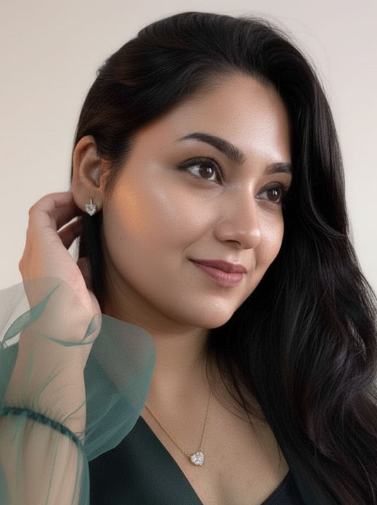 Heart of Bliss Necklace Set (Pure Silver) - Gold