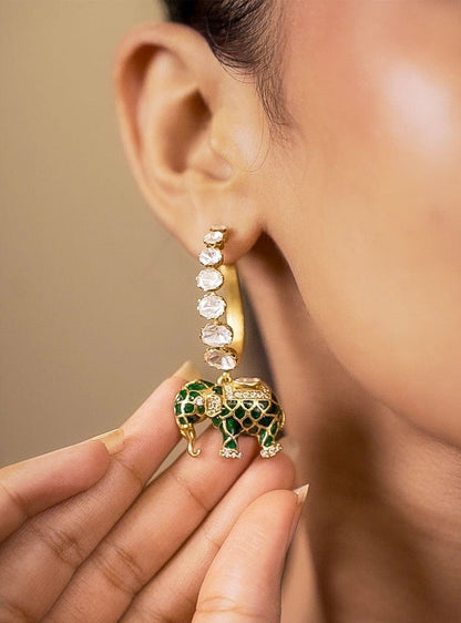 Matangini Royale Necklace Set (Pure Silver) - Green