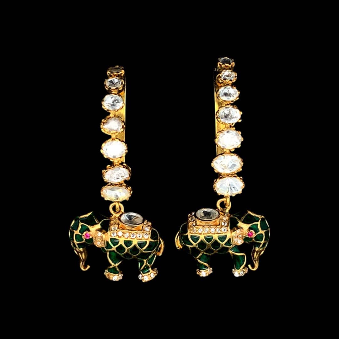 Matangini Royale Necklace Set (Pure Silver) - Green