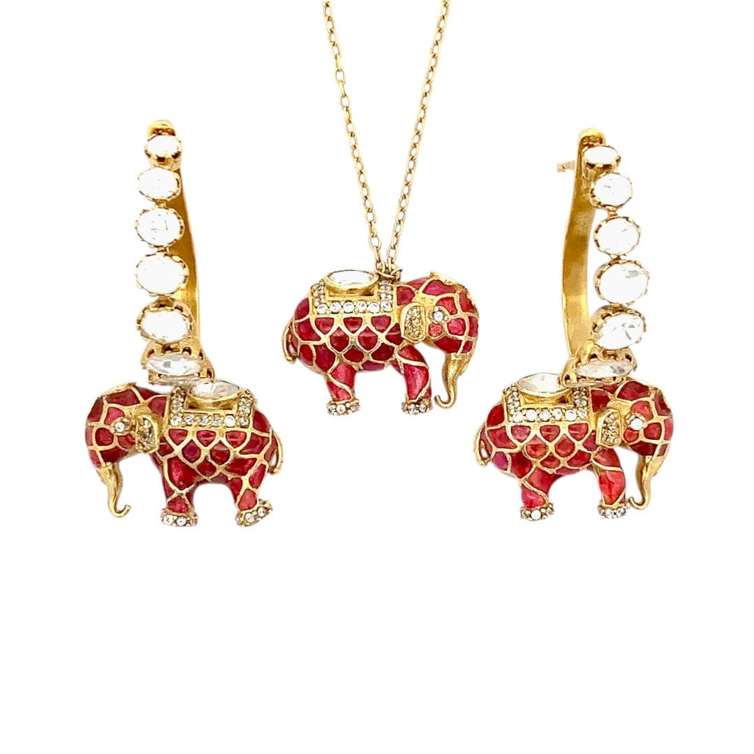 Matangini Royale Necklace Set (Pure Silver) - Majenta