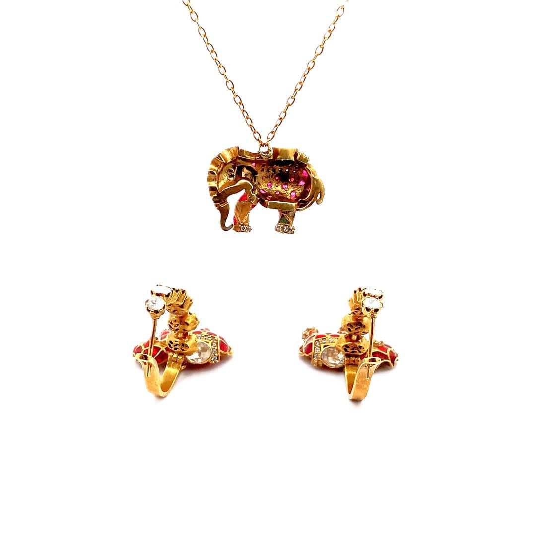 Matangini Royale Necklace Set (Pure Silver) - Majenta