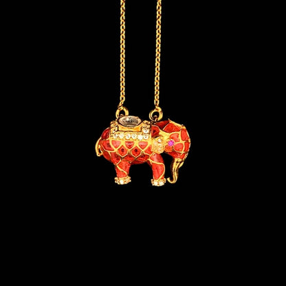 Matangini Royale Necklace Set (Pure Silver) - Orange