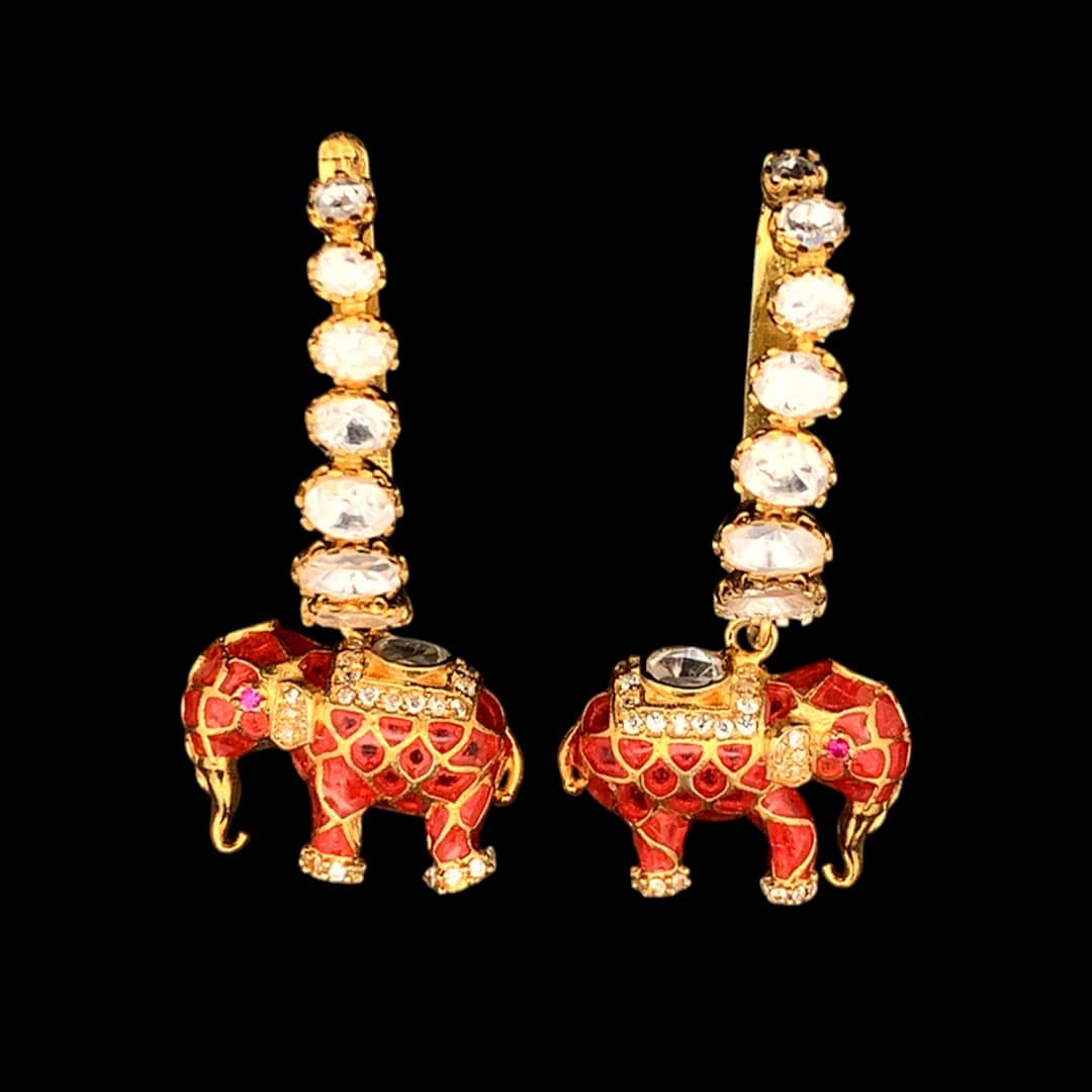 Matangini Royale Necklace Set (Pure Silver) - Orange