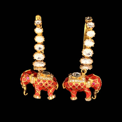 Matangini Royale Necklace Set (Pure Silver) - Orange