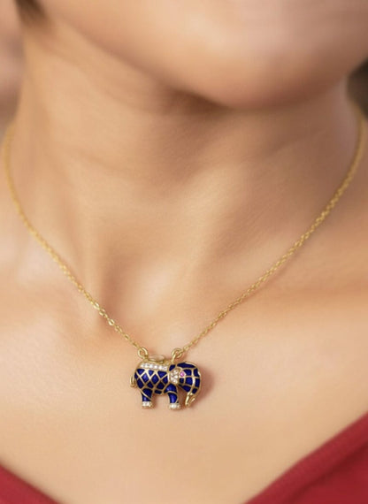 Matangini Royale Necklace Set (Pure Silver) - Teal