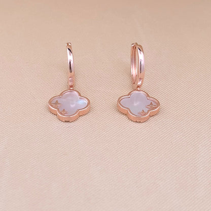 Leaf Clover Huggie Earrings