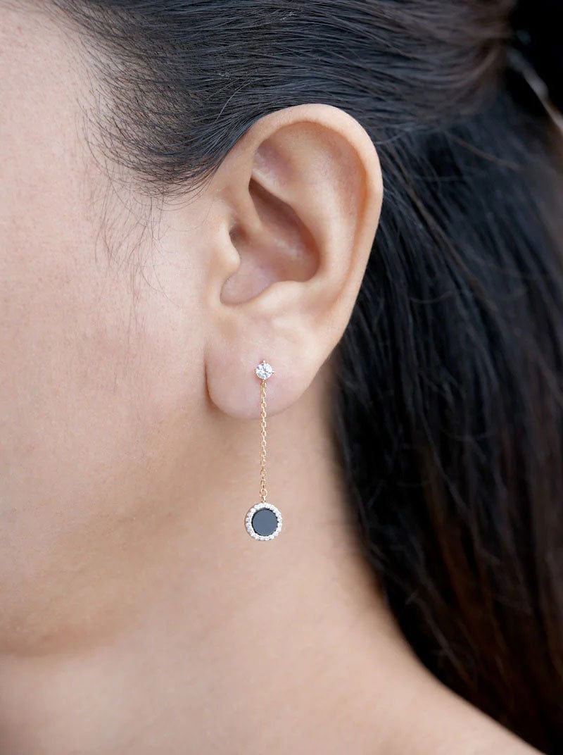 Round Drop Earrings Gold