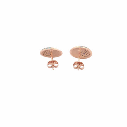 Yin and Yang Evil Eye Stud Earrings (Pure Silver) - Rose Gold
