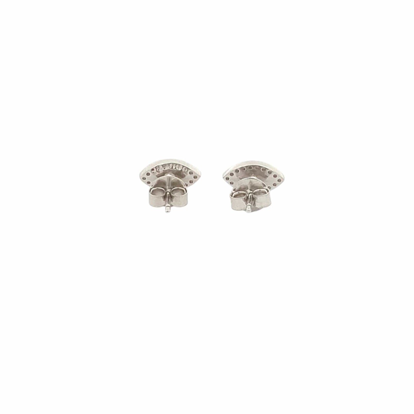 Evil Eye Stud Earrings (Pure Silver) - Silver