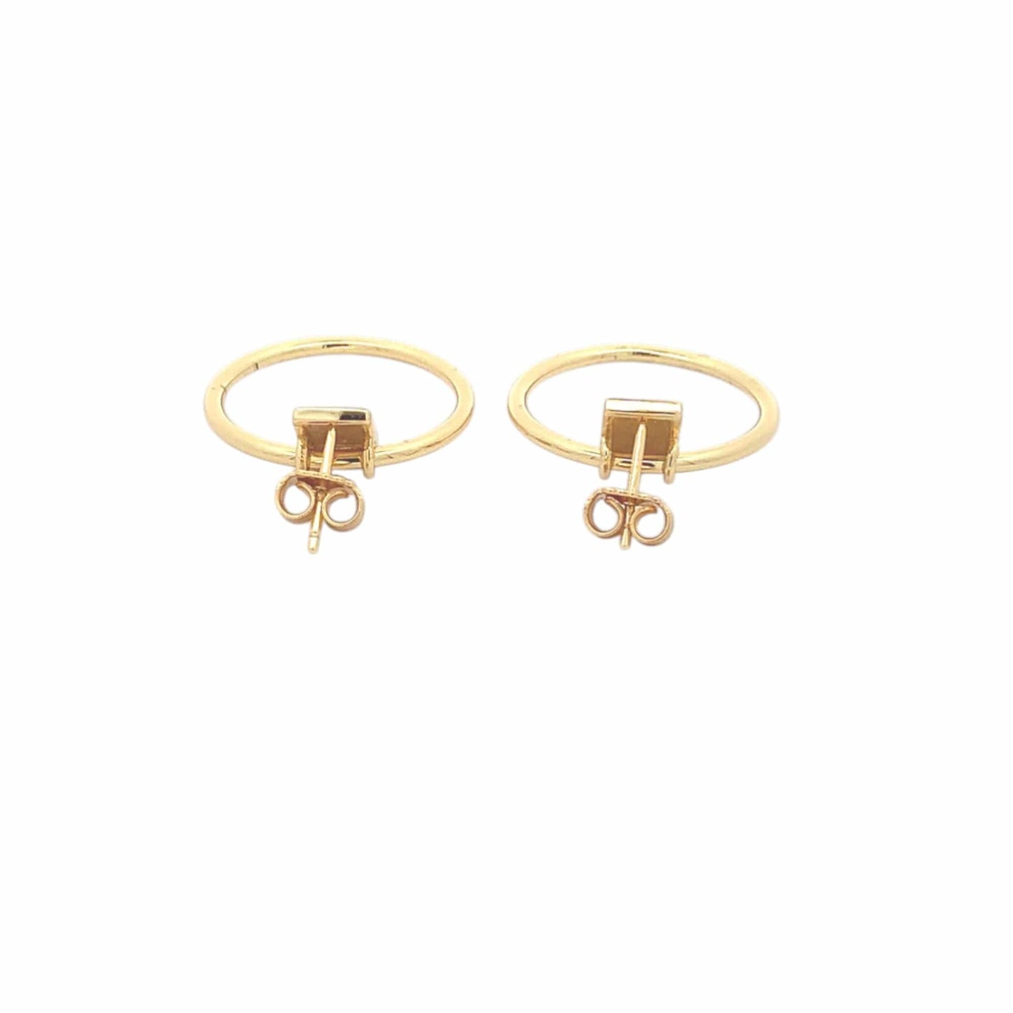 Circle Drop Earrings (Pure Silver) - Gold