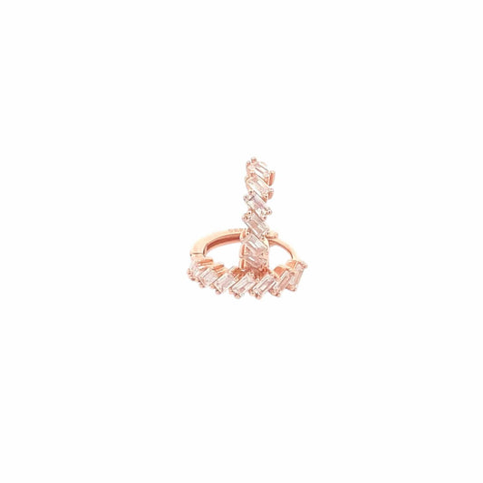 Circle Huggie Earrings (Pure Silver) - Rose Gold