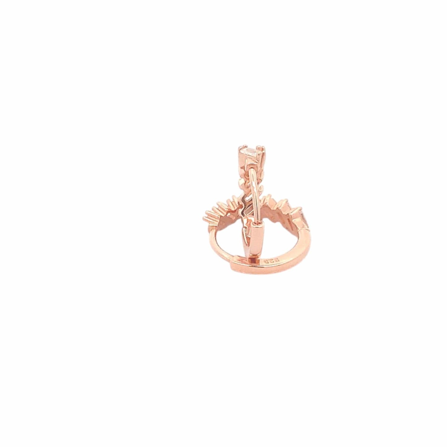 Circle Huggie Earrings (Pure Silver) - Rose Gold