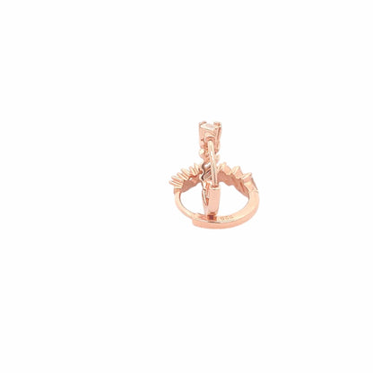 Circle Huggie Earrings (Pure Silver) - Rose Gold