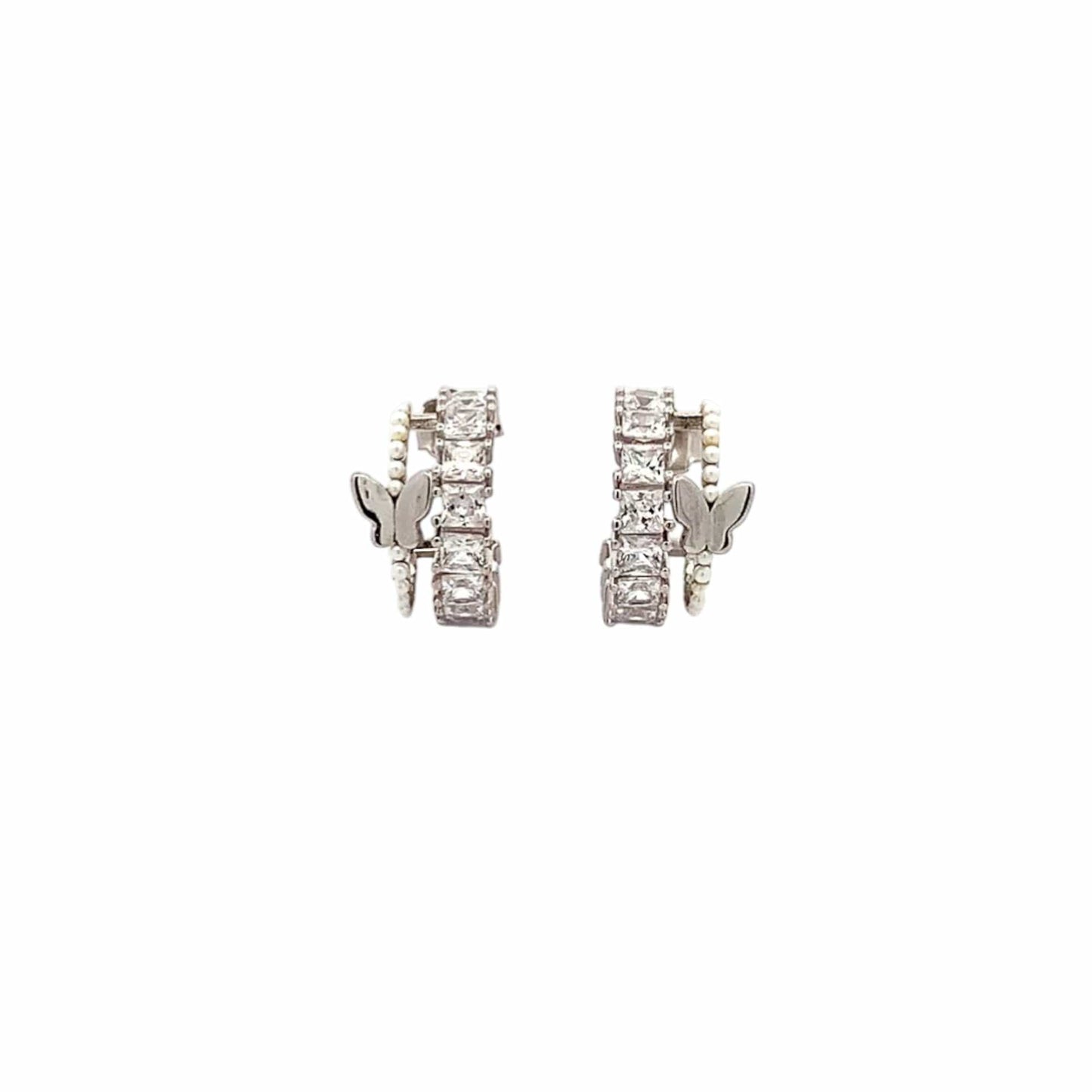 Circle Hoop Earrings (Pure Silver) - Silver