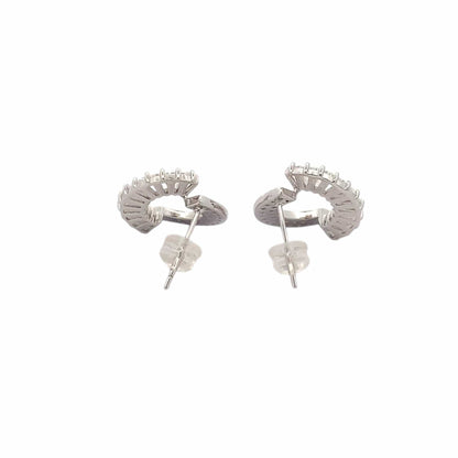 Twisted Circle Hoop Earrings (Pure Silver) - Silver