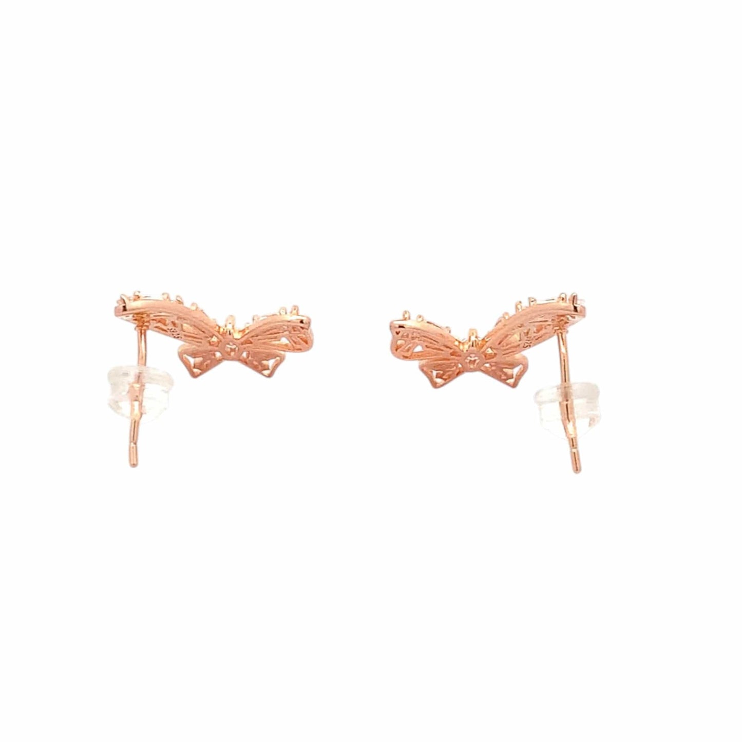 Dreamy Butterfly Stud Earrings (Pure Silver) - Rose Gold