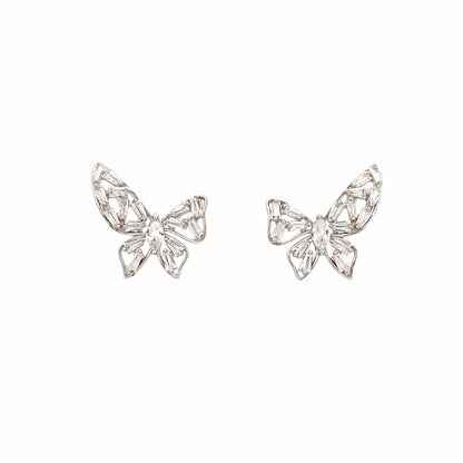 Dreamy Butterfly Stud Earrings (Pure Silver) - Silver