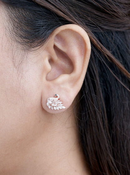 Flaunting Swan Stud Earrings