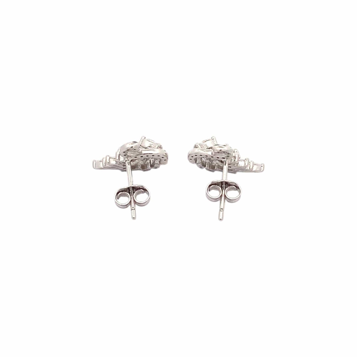 Flaunting Swan Stud Earrings (Pure Silver) - Silver