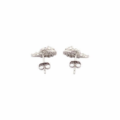 Flaunting Swan Stud Earrings (Pure Silver) - Silver