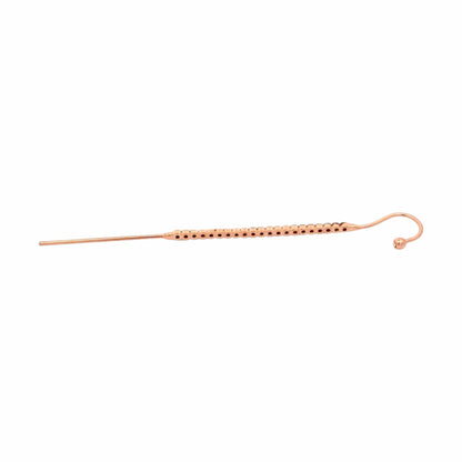 Black Thread Single Earring (Pure Silver) - Rose Gold