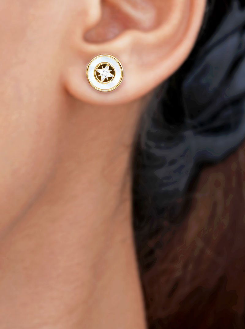 Round NorthStar Stud Earrings