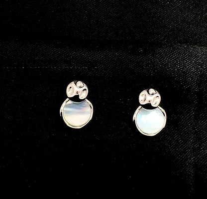 Coin Pearl Drop Earrings