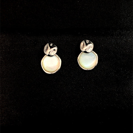 Moonstone Coin Drop Earrings