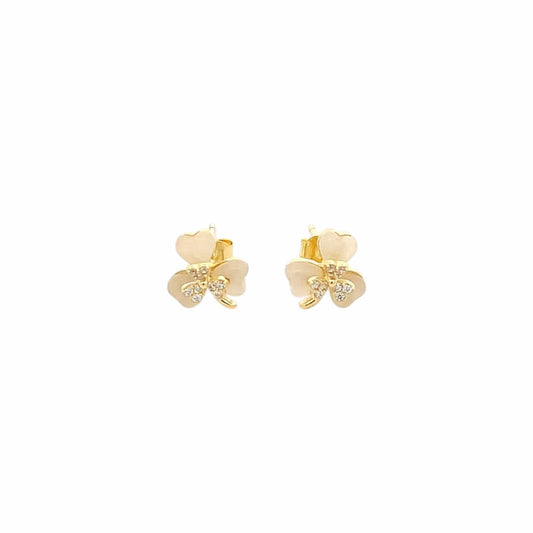 Floret Stud Earrings (Pure Silver) - Gold