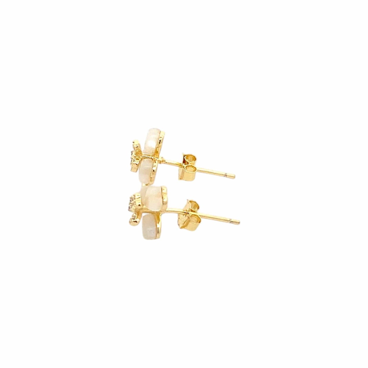Floret Stud Earrings (Pure Silver) - Gold