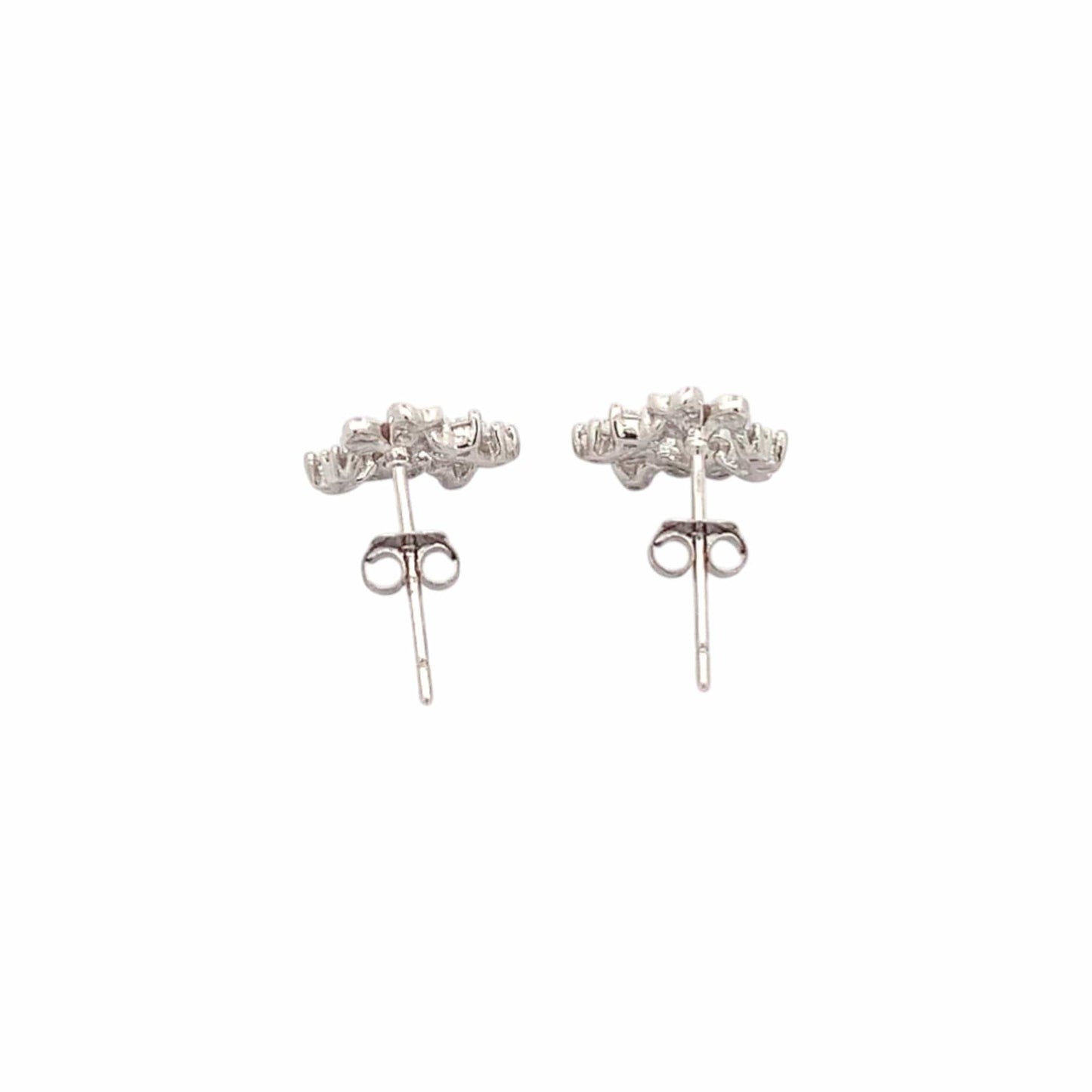 Spring Flower Stud Earrings (Pure Silver) - Silver