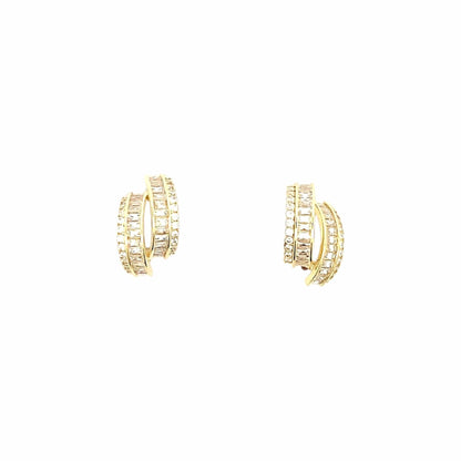 Duo Curve Stud Earrings (Pure Silver) - Gold