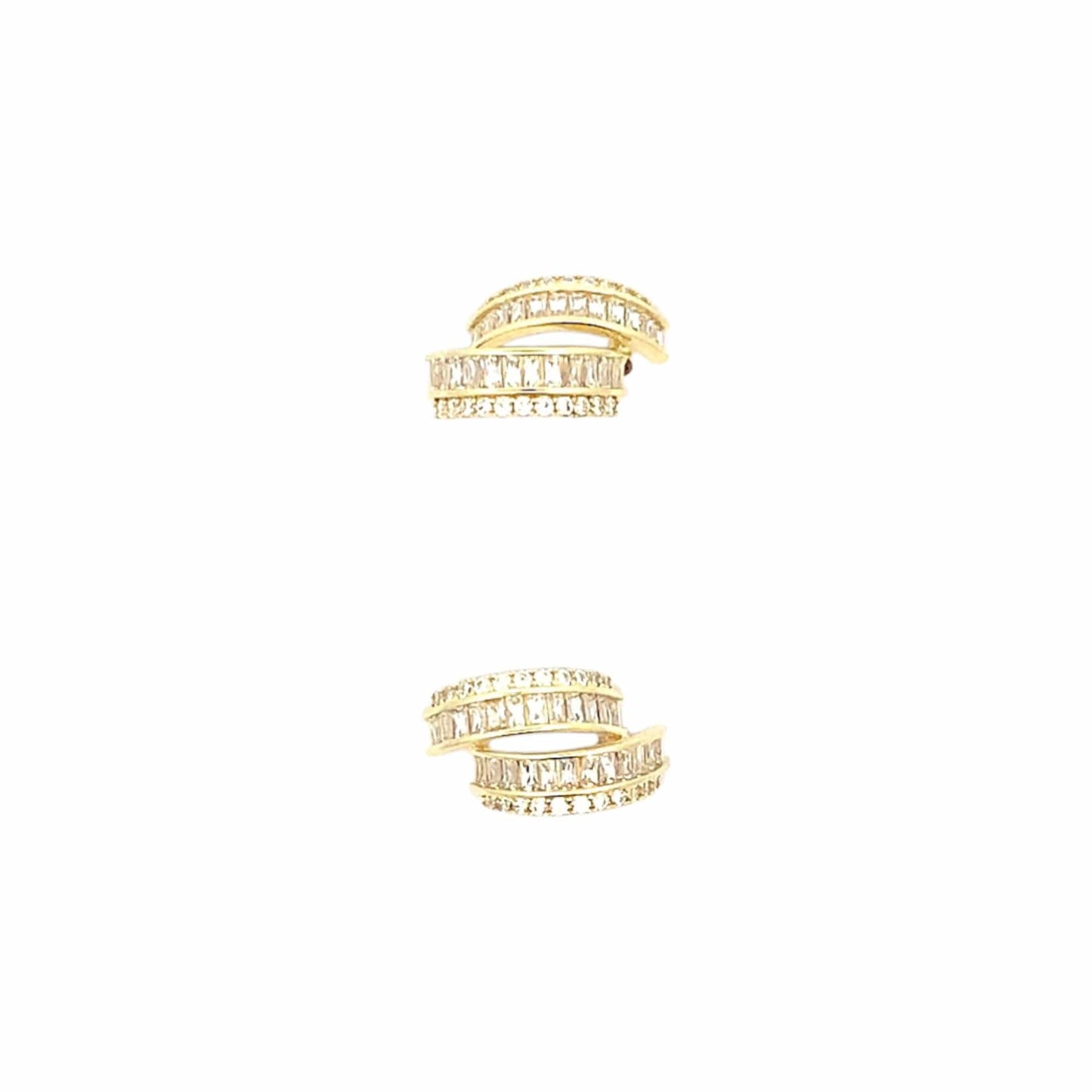 Duo Curve Stud Earrings (Pure Silver) - Gold