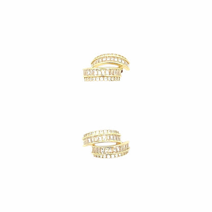 Duo Curve Stud Earrings (Pure Silver) - Gold