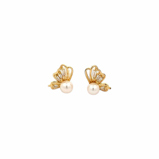 Half Butterfly Wings Stud Earrings (Pure Silver) - Gold