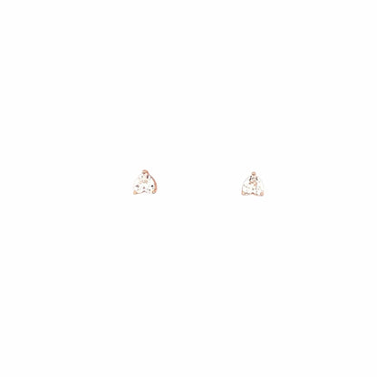Tiny Heart Spark Stud Earrings (Pure Silver) - Rose Gold