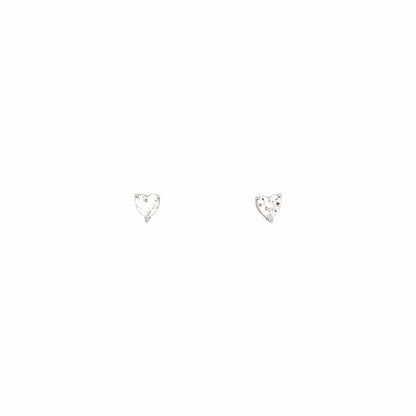 Tiny Heart Spark Stud Earrings (Pure Silver) - Silver