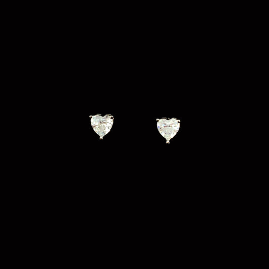 Tiny Heart Spark Stud Earrings Silver